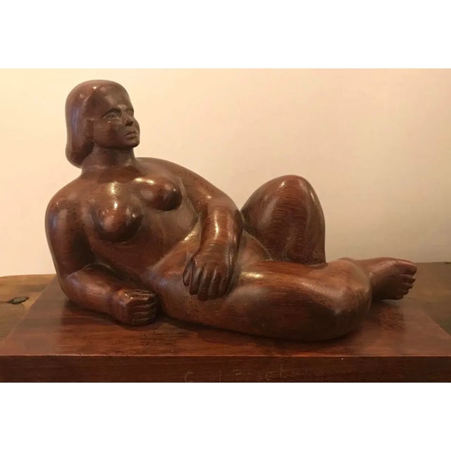 1945 Carl Roseberg Reclining Female Nude Sculpture For Sale - Image 6 of 9