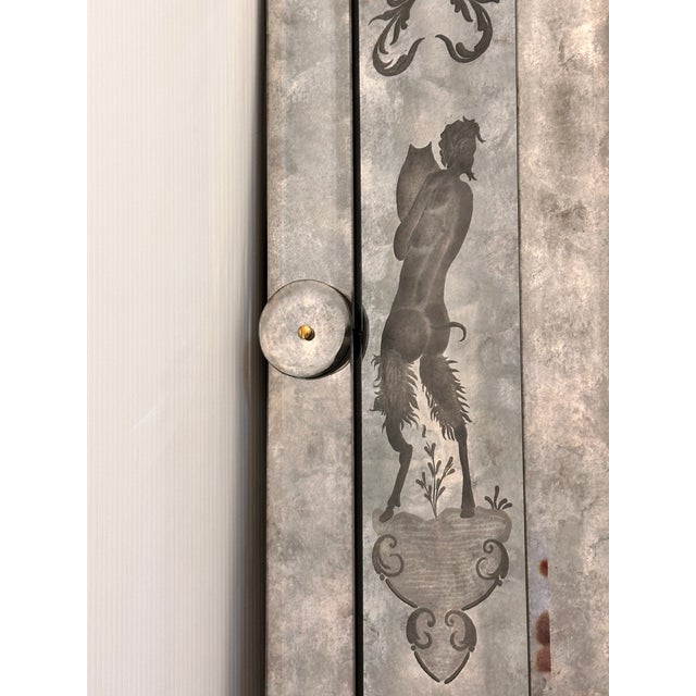Venetian Mythological Hand-Carving Baccus Figures in Antiqued Mirror For Sale - Image 16 of 18