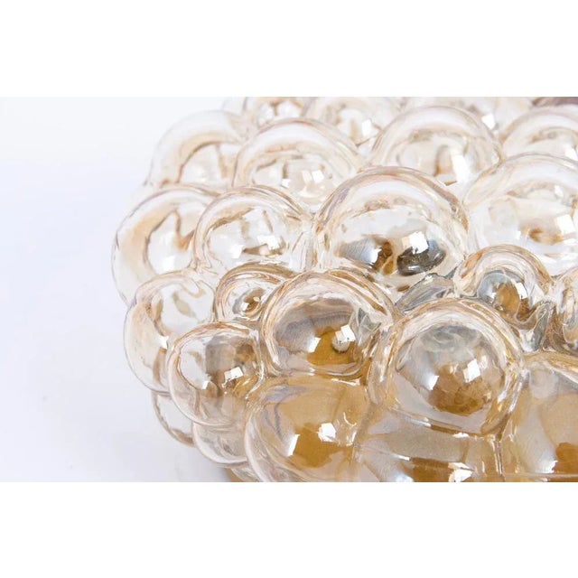 Small Amber Bubble Glass Flush Mount attributed to Limburg, Germany, 1960s For Sale - Image 6 of 8