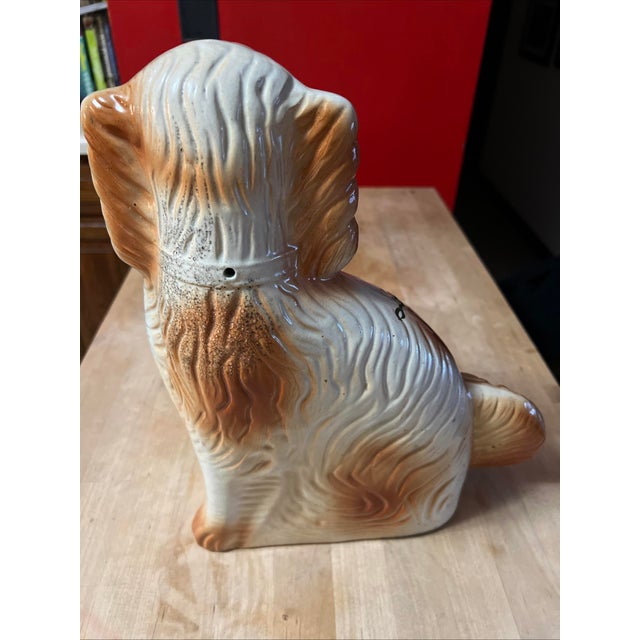 Orange Antique Decorated Staffordshire Spaniel Dog, Circa 1860's For Sale - Image 8 of 16