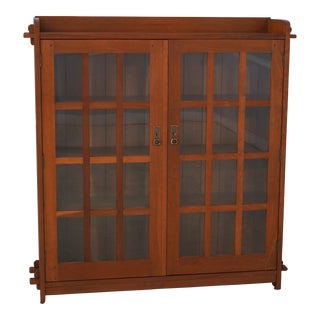 Stickley Arts & Crafts Cherry 2 Door Bookcase For Sale
