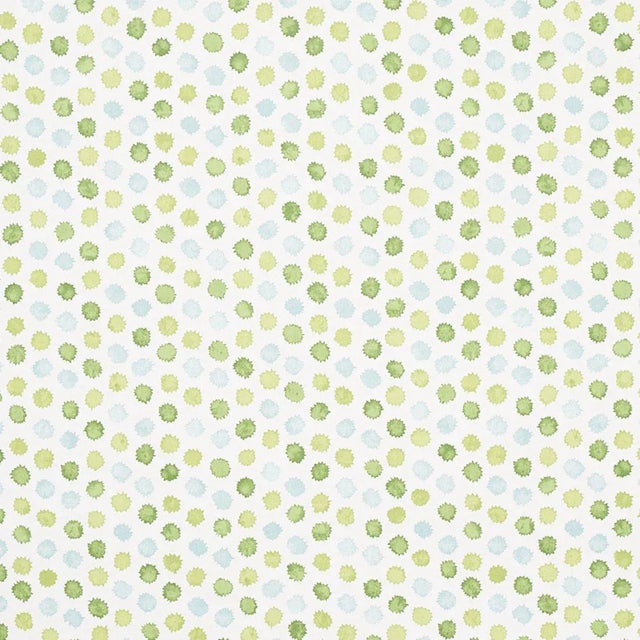 Schumacher Sample - Schumacher X Celerie Kemble Mini Bursts Wallpaper in Green & Blue For Sale - Image 4 of 4