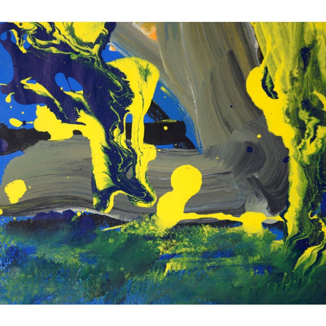 Paper Nude in the Garden Abstract Expressionist Original Acrylic Painting on Paper by Michael William Eggleston For Sale - Image 7 of 9