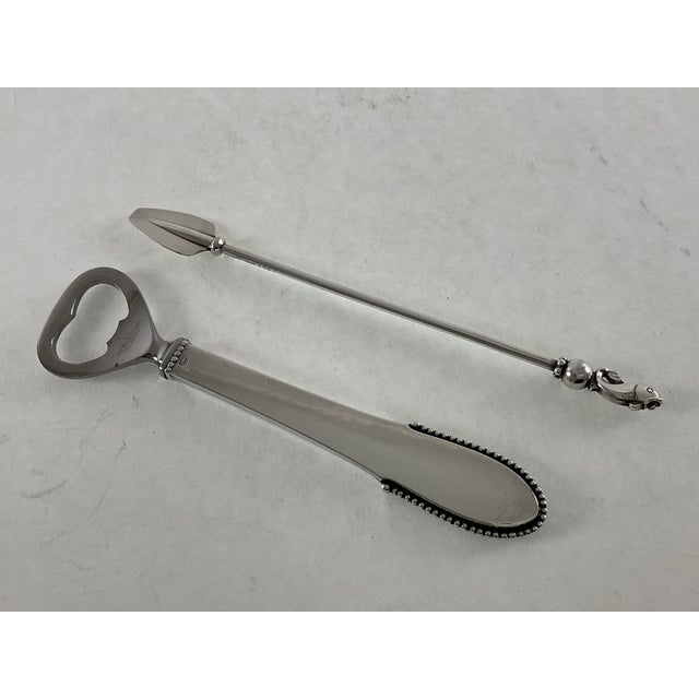 1960s Georg Jensen Sterling Silver Bottle Opener Beaded. For Sale - Image 10 of 16