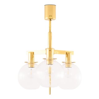 Ceiling Lamp in Brass and Glass from Hans-Agne Jakobsson, 1950s For Sale