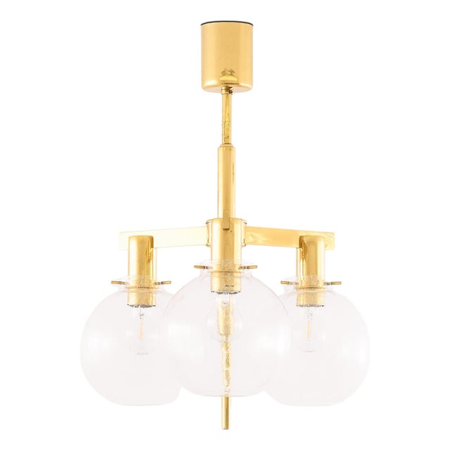 Ceiling Lamp in Brass and Glass from Hans-Agne Jakobsson, 1950s For Sale