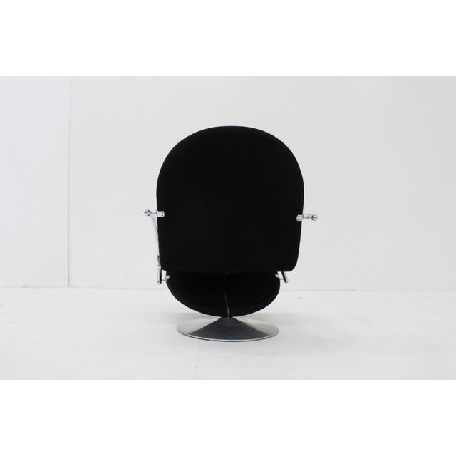Black Vintage Chrome 1-2-3 Lounge Chair from Verner Panton, 1970s For Sale - Image 8 of 9