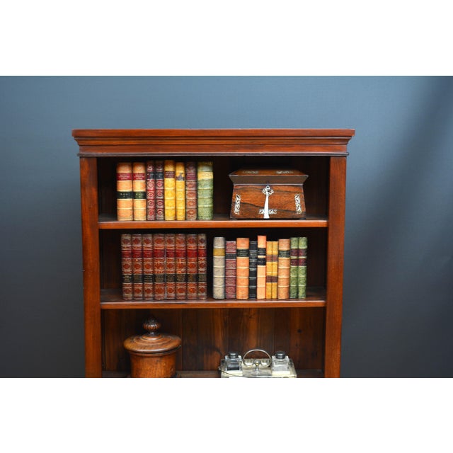 Tall and Slim Victorian Mahogany Open Bookcase, 1880 For Sale - Image 10 of 15