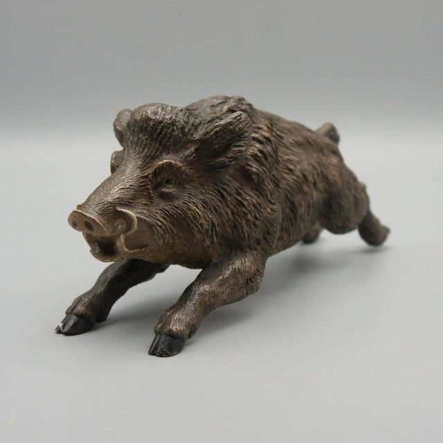 Franz Bergman, Running Boar, 1890s, Bronze For Sale - Image 3 of 8