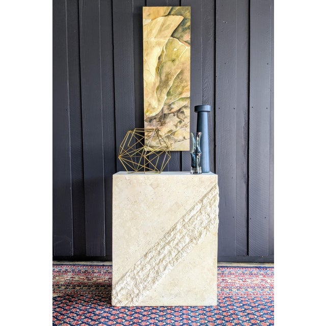 Tesselated Macan  Stone Pedestal Console Table Chairish