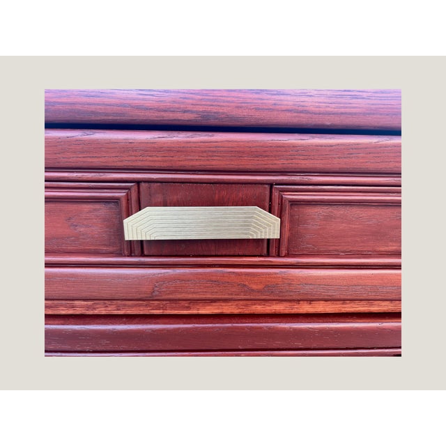 Late 20th Century Postmodern Cognac Nightstands – Attributed to Burlington, 2 Pieces For Sale - Image 9 of 10
