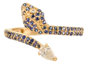 Nature-Inspired Gothic Sapphire Snake Ring Size 7