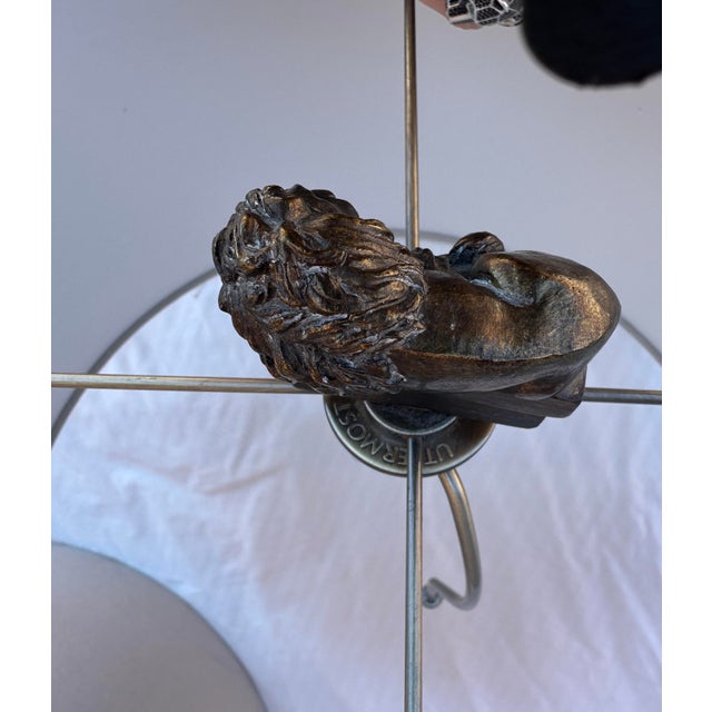 Pair of Uttermost Lamp Shades W/Lion Finial For Sale In Palm Springs - Image 6 of 6