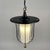 Mid-Century Black Caged Lantern Pendant in Brass and Milk Glass, France, 1950s For Sale - Image 9 of 17