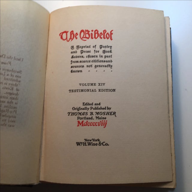 1908 Volume XIV Bibelot Book For Sale - Image 5 of 11