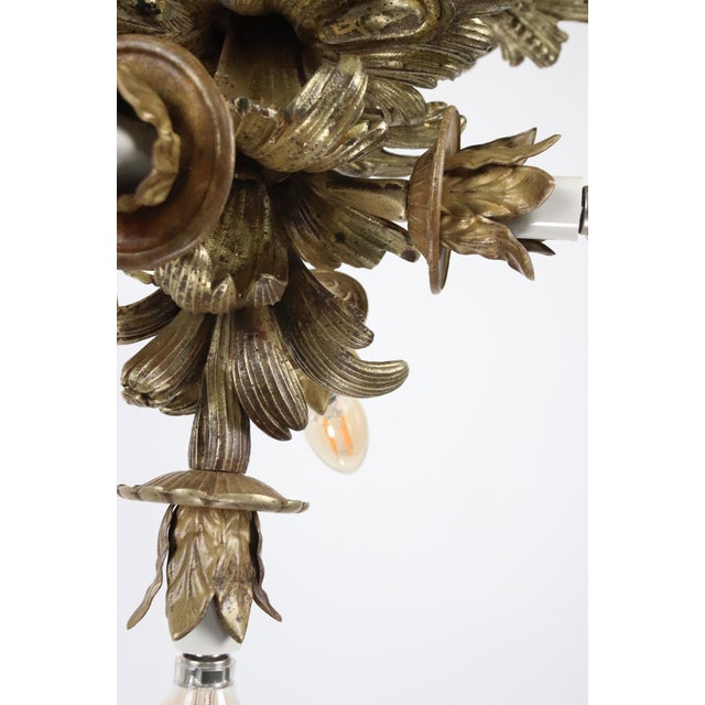 Mid 20th Century French Empire Gilt Cast Bronze 5 Light Chandelier For Sale - Image 14 of 15