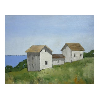 North Pacific Cottages 11x14 Lynne French California Landscape O/C For Sale