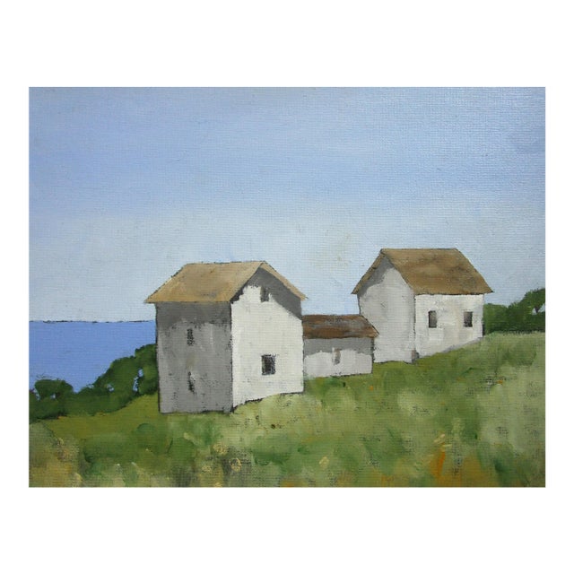 North Pacific Cottages 11x14 Lynne French California Landscape O/C For Sale