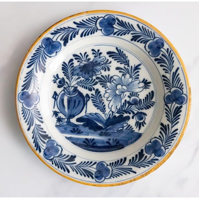 Ceramic Antique 18th Century Dutch Delft Faience Floral Plate For Sale - Image 7 of 7