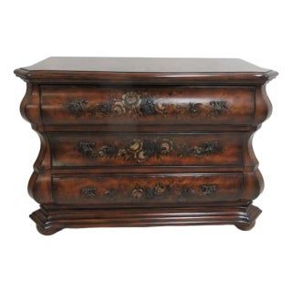 1990s Ethan Allen Tuscany Serpentine French Paint Decorated Commode Dresser Chest For Sale