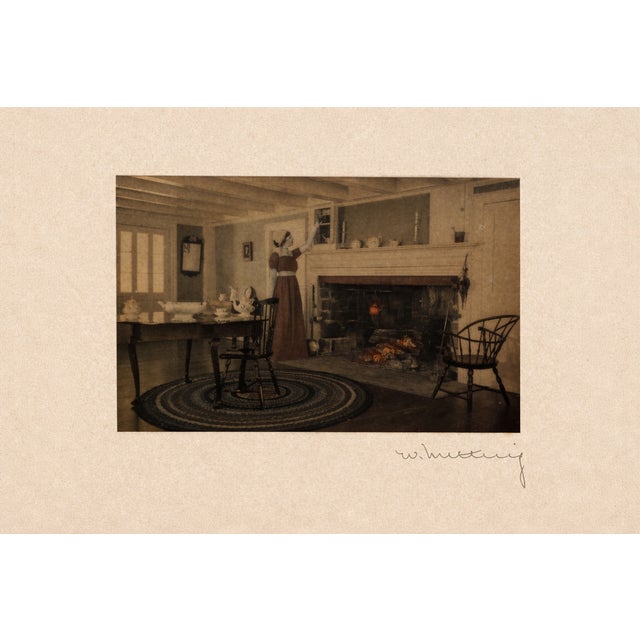 American Wallace Nutting Hand-Colored Photograph, Signed, Early 20th Century For Sale - Image 3 of 7