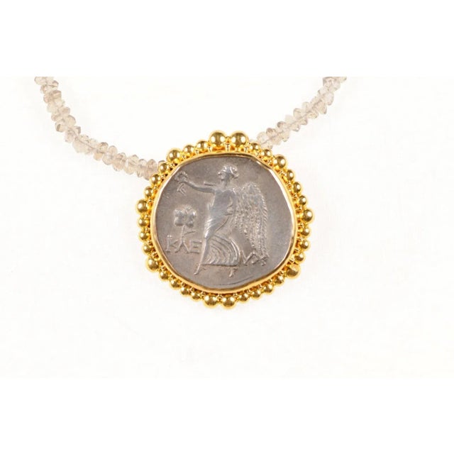 This is part of Chairish’s Fine Jewelry assortment. An authentic Greek, PAMPHYLIA (Eski-Adalia) AR Tetradrachm coin,...