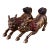 Pair of Antique Gilt Bronze Qilin Statues, Mythical Beast Figures, 1kg Each For Sale