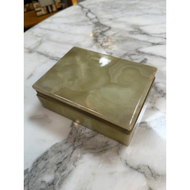 Modern Vintage Onyx Stone Trinket or Jewelry Box For Sale - Image 3 of 7