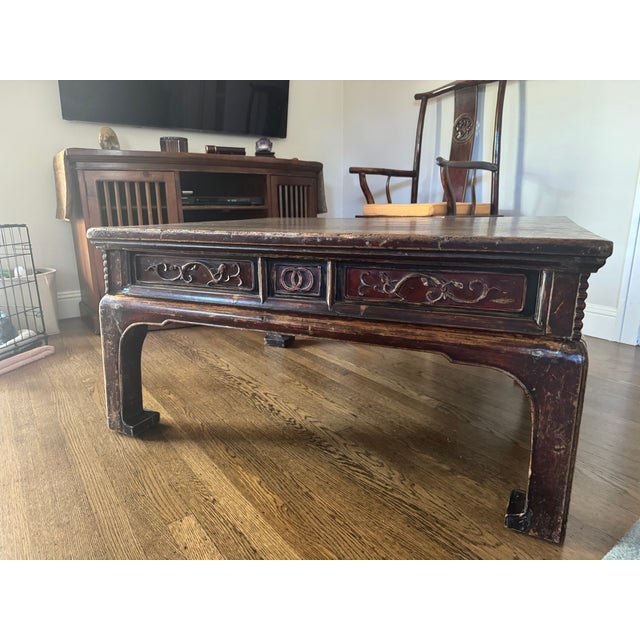 Wood 1880’s Chinese Kang Table With Original Lacquer Finish Sourced by Brown and Kobayashi For Sale - Image 7 of 11