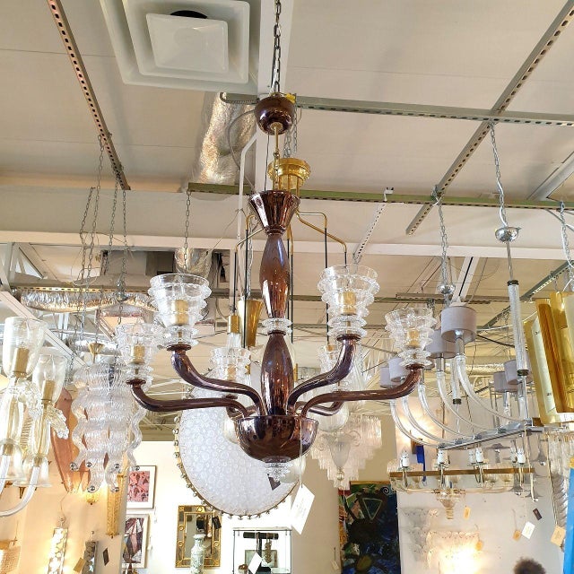 Mid-Century Modern Murano Glass Chandelier 1970s For Sale - Image 10 of 10