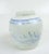 Small late 19th century blue and white hand painted chinoiserie pottery storage jar. Painted all around with pastoral...