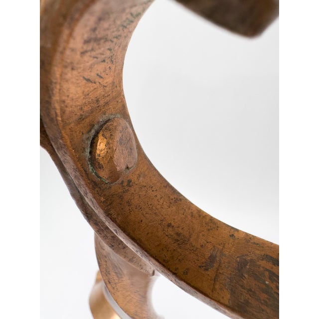 Antique Arts & Crafts Copper Double Pricket Candlestick, C. 1900–1930, Brutalist Style For Sale - Image 18 of 18