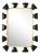 Celerie Kemble for Mirror Image Home Black Leather & Burnished Brass Mirror For Sale