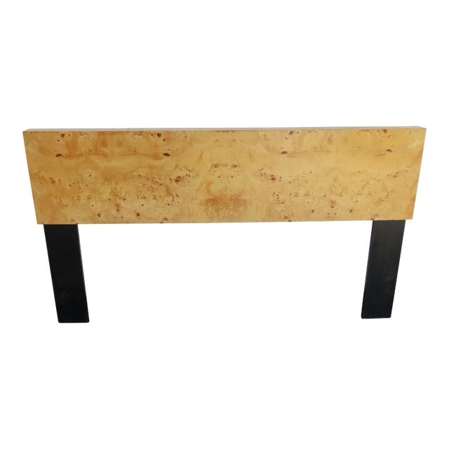 Mid Century Modern Burlwood Queen Size Headboard 6384 For Sale