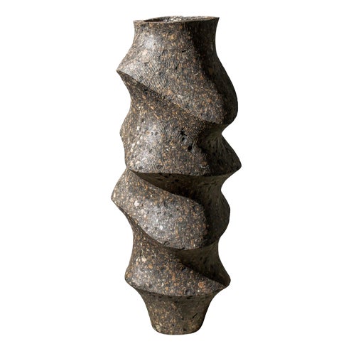 Brutalist Minimalist Floor Vase Sculpture by Donatas For Sale
