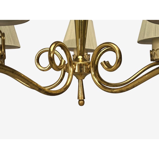 Danish Modern, Chandelier, Patinated Brass, Denmark, 1950s For Sale - Image 10 of 13