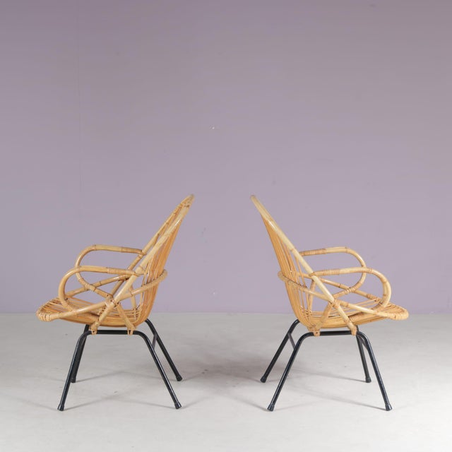 Rattan Chairs from Gebroeders Jonkers, Netherlands, 1950s, Set of 2 For Sale - Image 4 of 8