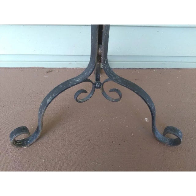 Mid 20th Century Vintage Dark Wrought Iron Maple Leaf Design Stand For Sale - Image 5 of 9