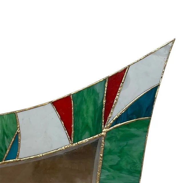 Metal Vintage Glass Mirror, 1980s For Sale - Image 7 of 9