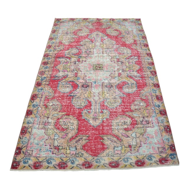 1950s Floral Oushak Carpet For Sale