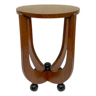 Art Deco Amsterdamse School Oak Side Table, Netherlands, 1920s For Sale