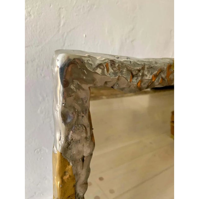 Metal David Marshall Brutal Style Brass and Aluminum Vanity Mirror For Sale - Image 7 of 13