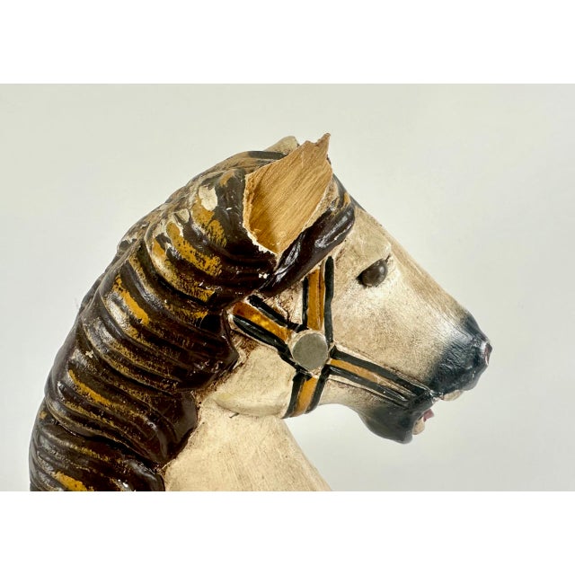 Carved Wooden Hand-Painted Carousel Horse, 1900s For Sale - Image 4 of 18