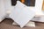 Vintage 1970s Style White Laminate Console Table and Matching Diamond Mirror For Sale - Image 10 of 10