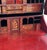 George I Style Black & Gold Chinoiserie Secretary Desk With Red Interior For Sale - Image 4 of 8