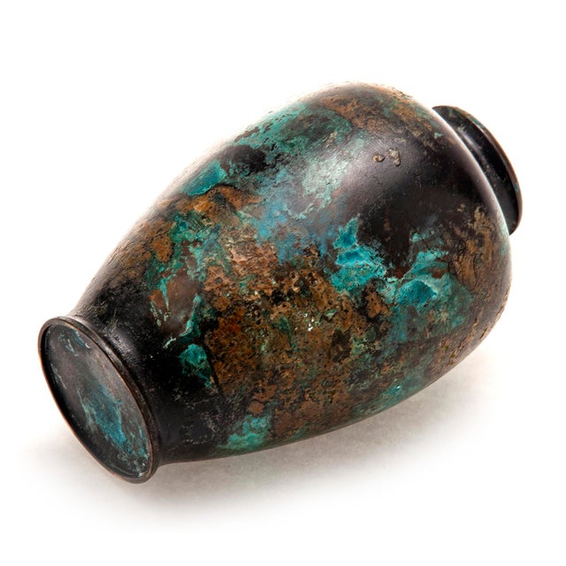 Early 20th Century Early 20th Century Colorful Bronze Patina Japanese Vase For Sale - Image 5 of 9