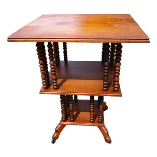 Antique Maple Victorian Hunzinger Style Library Stand or Parlor Stand 1890s For Sale