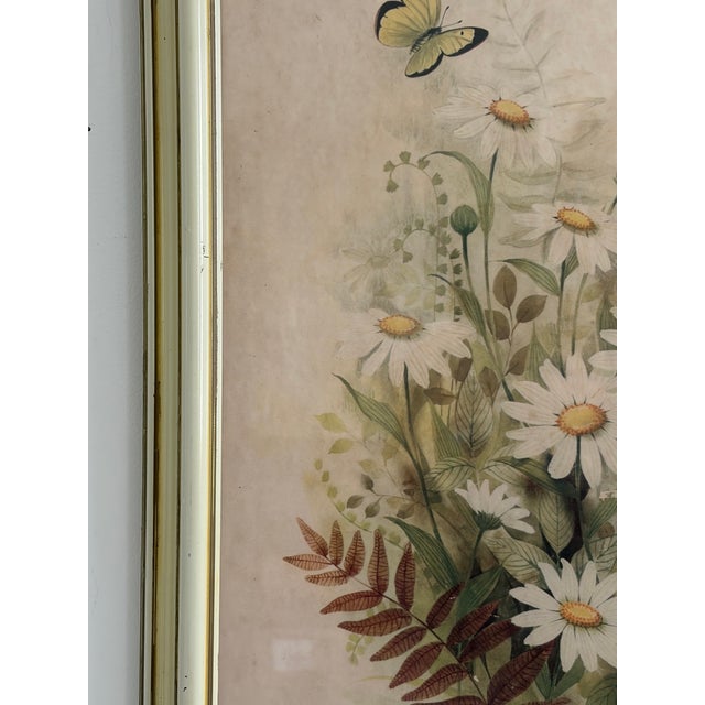 Vintage 1970s F. Massa “Splendors of Nature” Floral Daisy & Butterfly Framed Print For Sale - Image 12 of 14