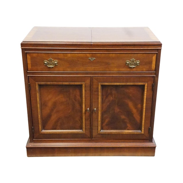 Traditional Dixie Furniture Banded Mahogany Traditional Style 68" Flip-Top Server Buffet 549-861 For Sale - Image 3 of 18