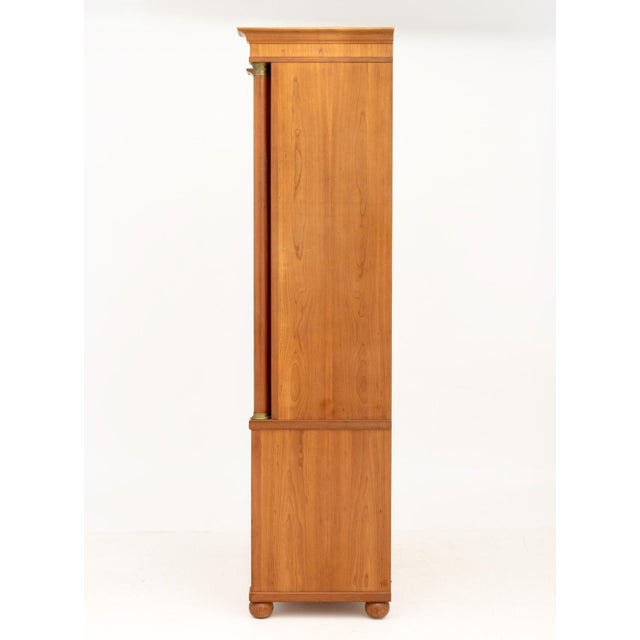 Brown Empire Style Cherrywood Bookcase Cabinet For Sale - Image 8 of 9
